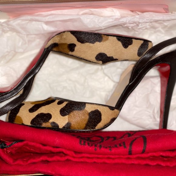 Louboutin Pony Slingback Heels Leopard 6 - Picture 2 of 8